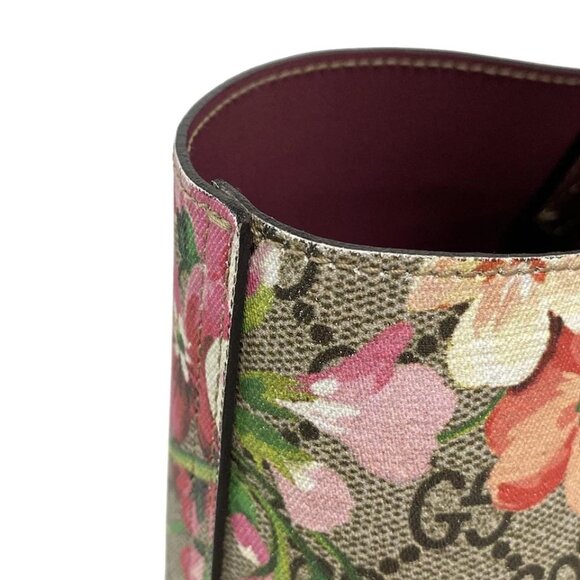 GUCCI GG Blooms Medium Reversible Leather Tote Beige Red Multi PVC - 855-072625 - Picture 10 of 14